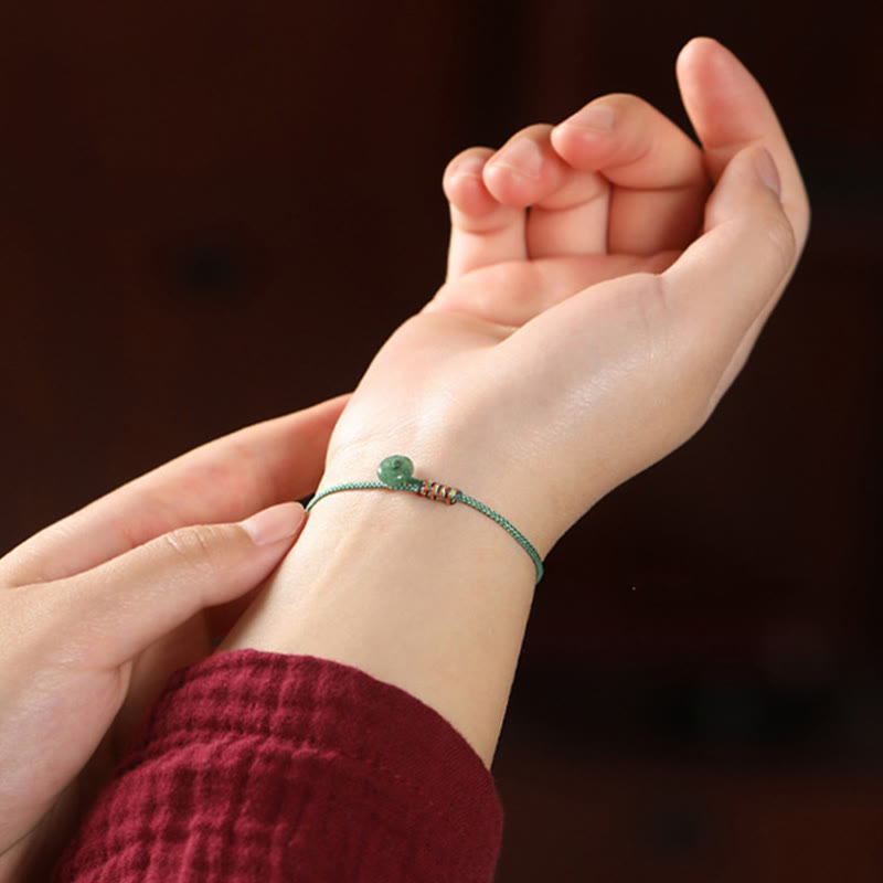 KarmaRipple's Tibetan Handmade Green Aventurine Fortune Protection Woven Rope Bracelet p7