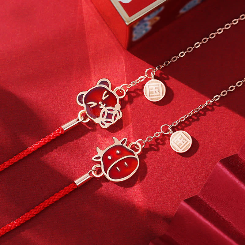KarmaRipple's 925 Sterling Silver Color-changing Chinese Zodiac Fortune Protection Red String Chain Bracelet p13
