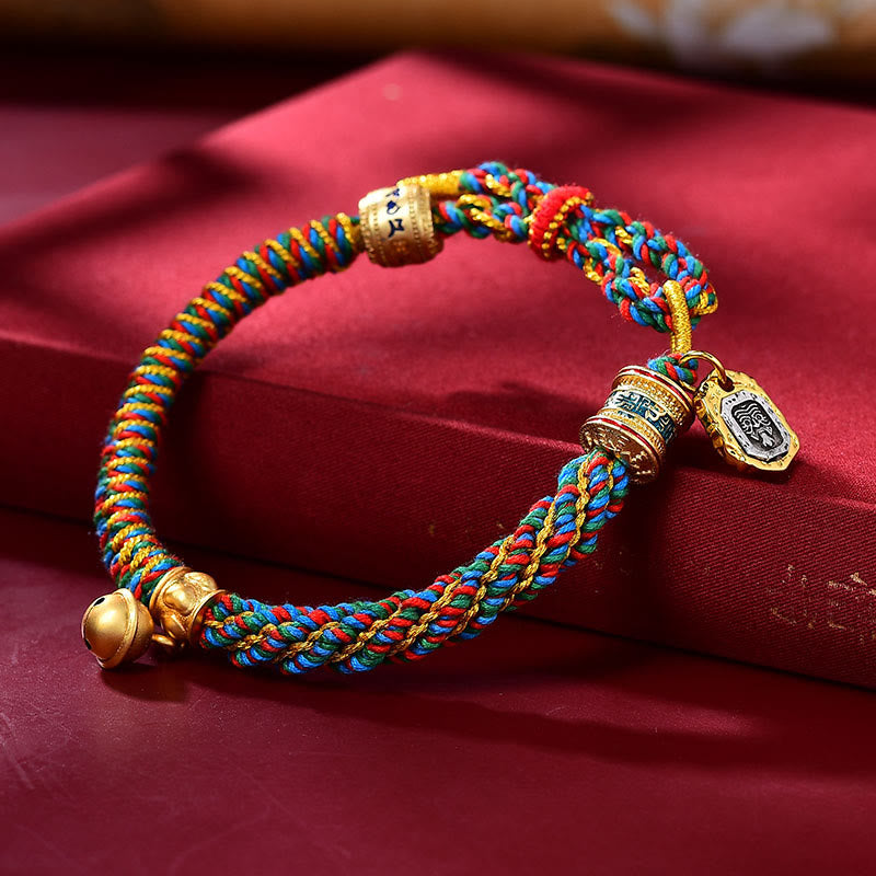 KarmaRipple's Tibetan Om Mani Padme Hum Carved Zakiram Goddess of Wealth Talisman Amulet Bracelet p1