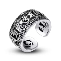 KarmaRipple's Vintage Tibet Om Mani Padme Hum Carved Hollow Design Purity Ring