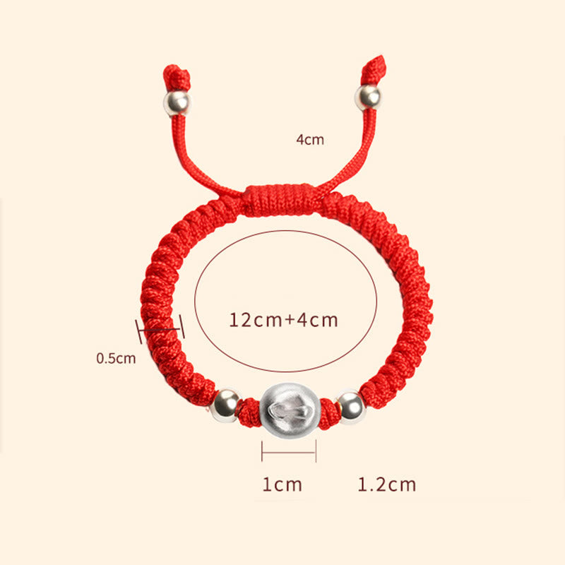 KarmaRipple's 999 Sterling Silver Apple Red Multicolored Rope Fortune Protection Handcrafted Kids Bracelet p14