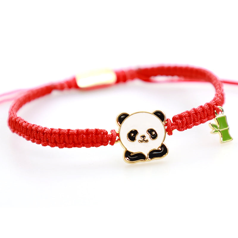 KarmaRipple's Tibetan Handmade Panda Bamboo Fortunate Red String Bracelet ( p5