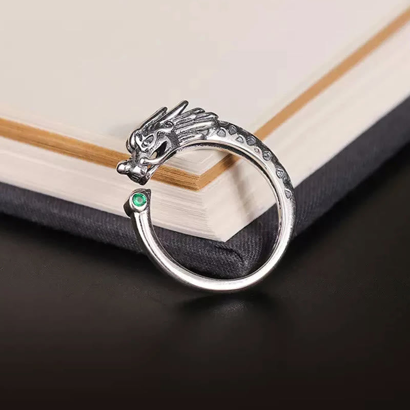 KarmaRipple's Vintage Dragon Design Success Strength Adjustable Ring p3