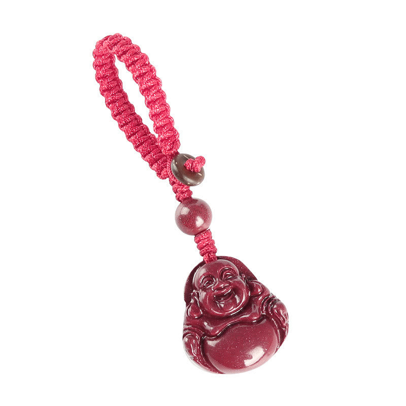 KarmaRipple's Laughing Buddha Cinnabar Blessing Pendant Necklace Phone Hanging Decoration Key Chain p10