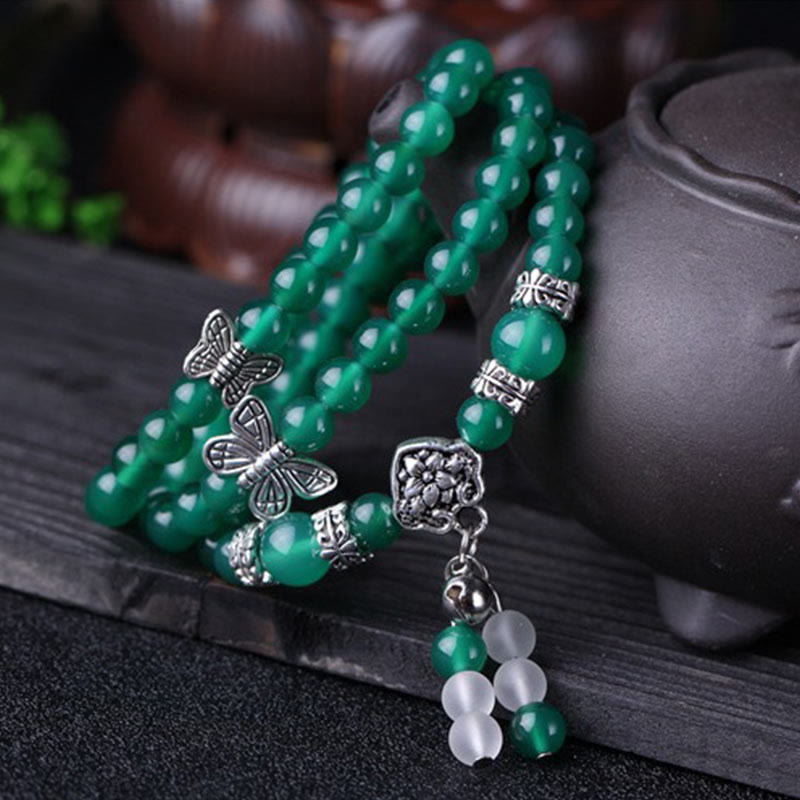 KarmaRipple's Authentic Green Agate Butterfly Support Bracelet p2