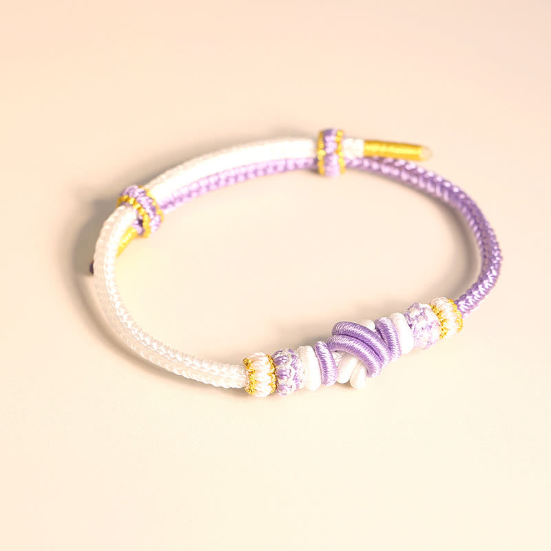 KarmaRipple's Two-Color Rope Handcrafted Eight Thread Peace Weave Fortune Connection Bracelet p19