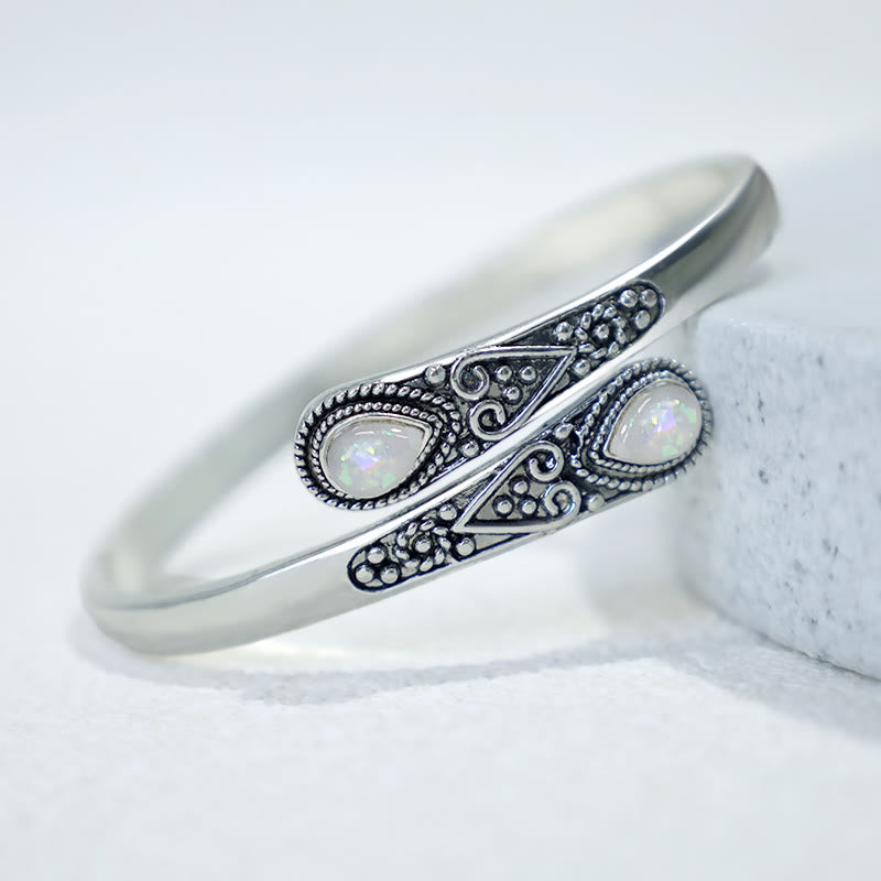 KarmaRipple's Zircon Water Drop Pattern Balancing Cuff Bracelet Bangle p11