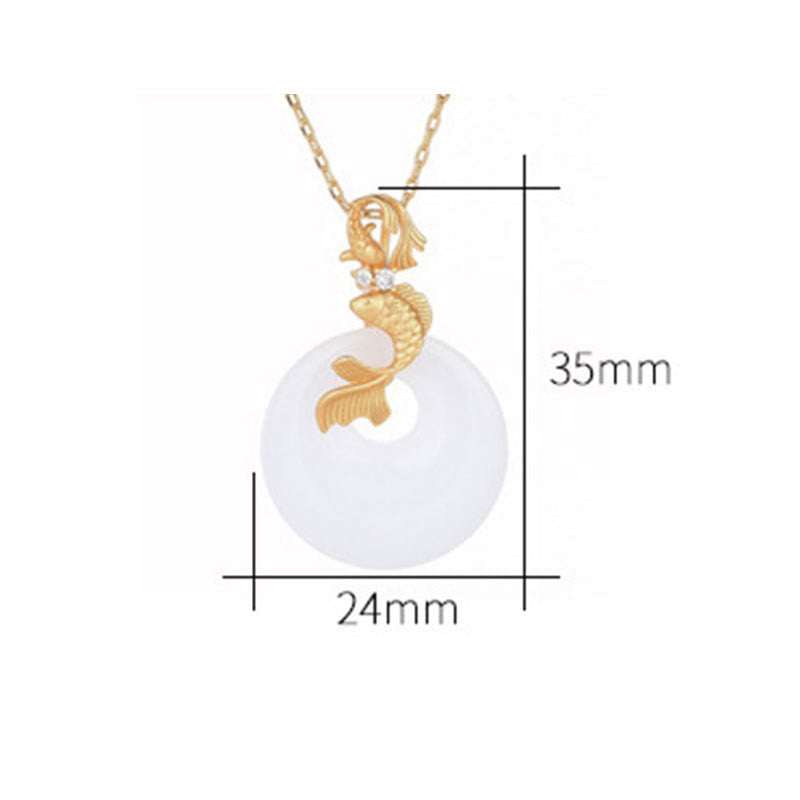 KarmaRipple's Ivory Jade Koi Fish Wealth Prosperity Pendant Necklace p5