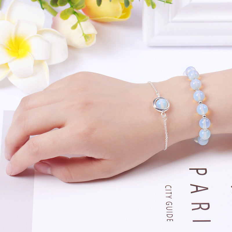 KarmaRipple's Sun Stone Strawberry Quartz Gemstone'sitive Bracelet p58