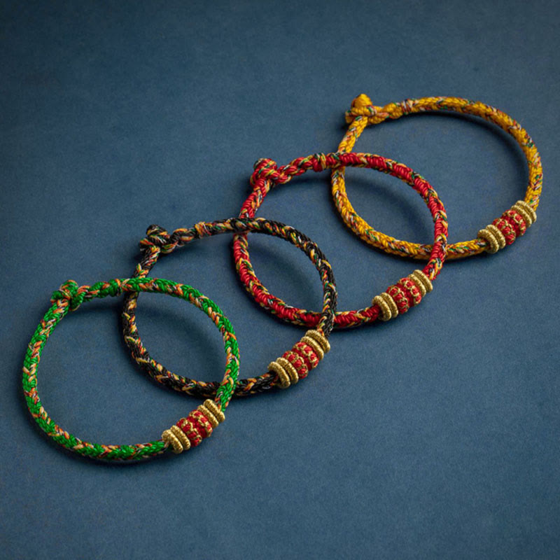 KarmaRipple's Tibet Handmade Chinese Zodiac Natal Buddha Fortune Strength Woven String Bracelet p18