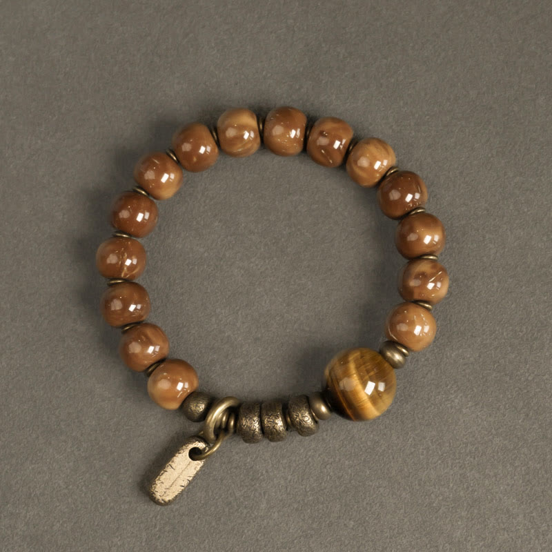 KarmaRipple's Kuka Seed Tiger Eye Gold Sheen Obsidian Bronze Wealth Fortune Bracelet p3