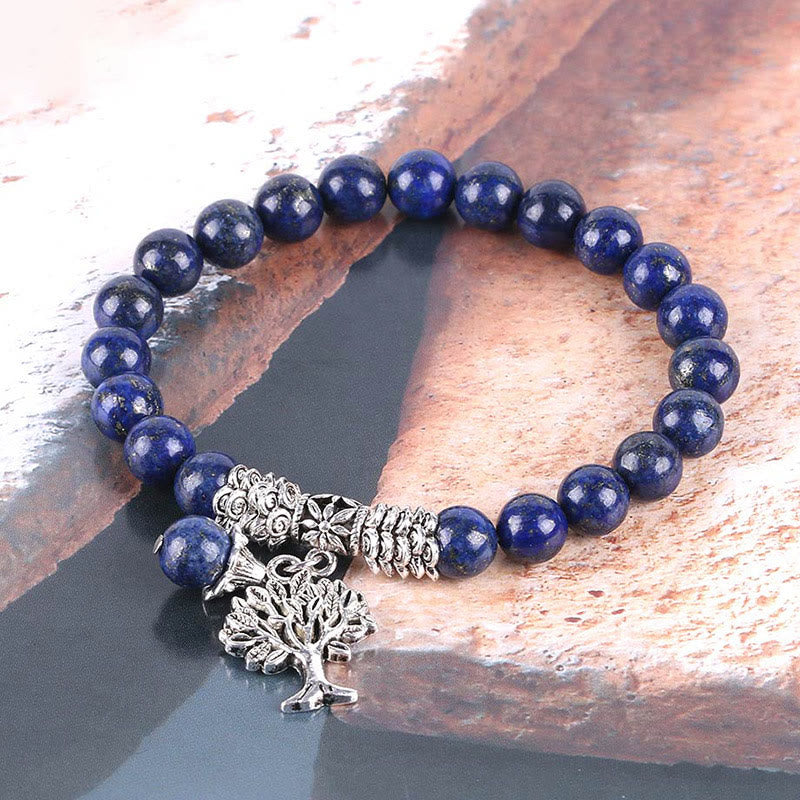KarmaRipple's Authentic Gemstone Tree of Life Fortunate Talisman Stretch Bracelet p48