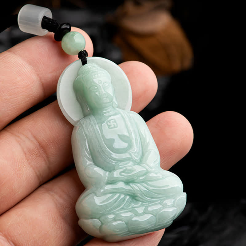 KarmaRipple's Amitabha Buddha Jade Amulet Compassion String Pendant p13