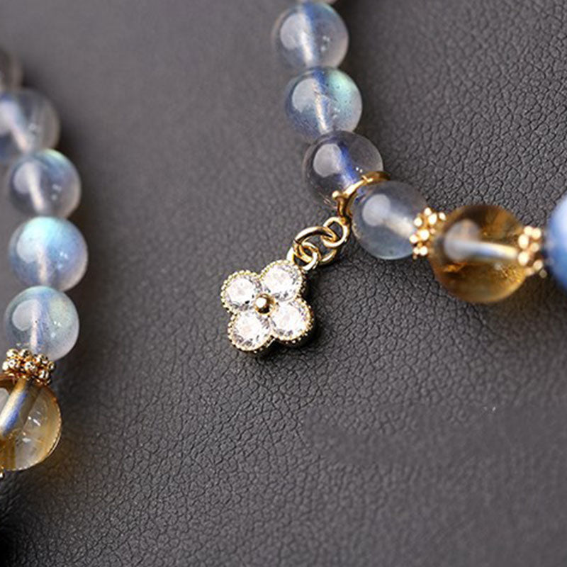 KarmaRipple's Authentic Moonstone Flower Chram Balancing Beadwork Bracelet p8