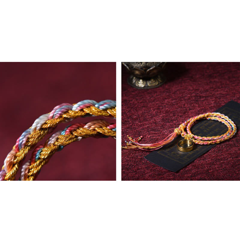 KarmaRipple's Tibetan Handmade Fortune Colorful String Single Double Wrap Woven Bracelet p6