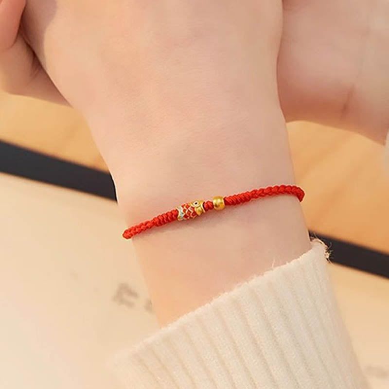 KarmaRipple's 925 Sterling Silver Handmade Koi Fish Wealth Success Woven Rope Bracelet p5