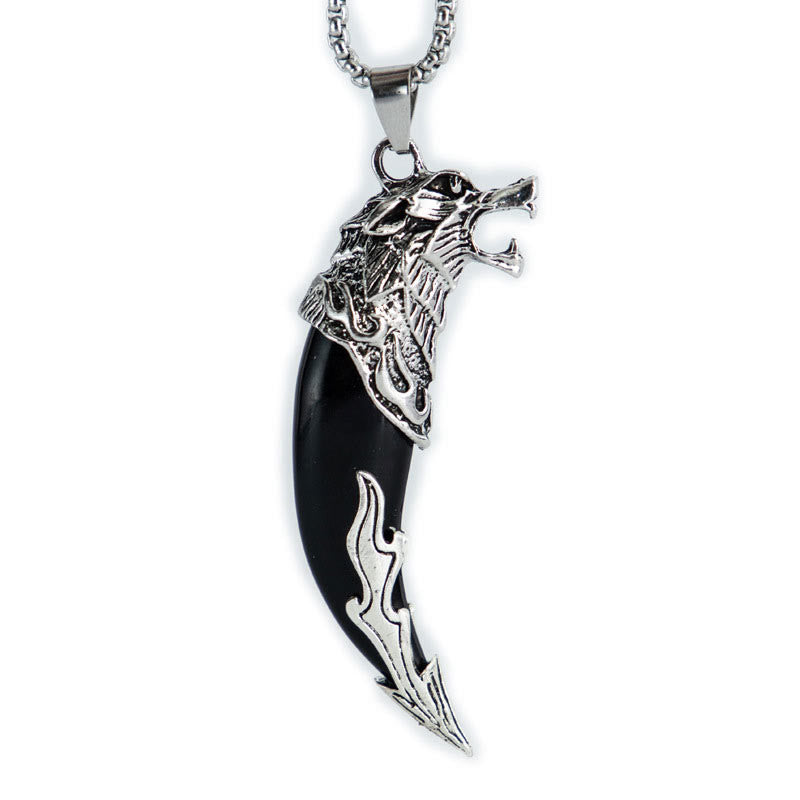 KarmaRipple's Imitation Wolf Tooth Titanium Steel Balance Pendant Necklace p11