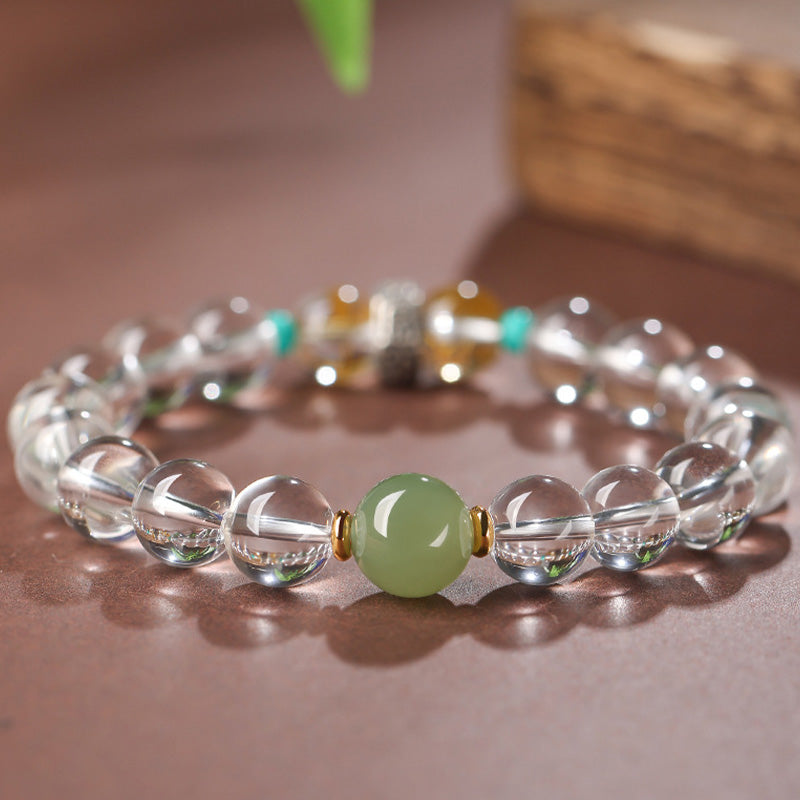 KarmaRipple's 925 Sterling Silver Chinese Zodiac Natal Buddha'spicious Groups Ivory Gemstone Hetian Jade Balancing Bracelet p5