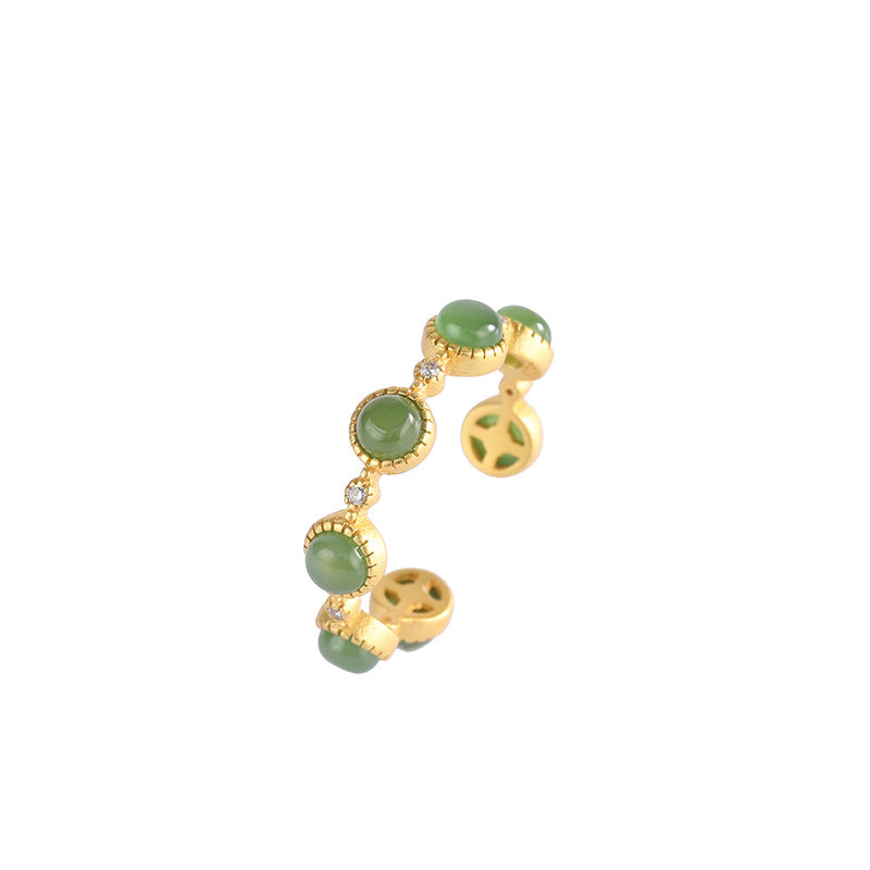 KarmaRipple's Cyan Jade Balancing Calm Adjustable Ring p15