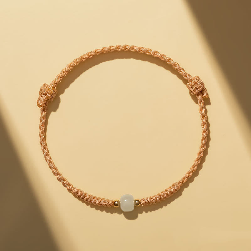 KarmaRipple's Handcrafted Jade Fortunate Bead Abundance Woven Bracelet p17