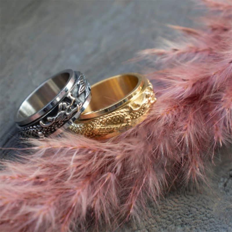 KarmaRipple's Dragon Titanium Steel Stimulation Rotatable Ring ( p14