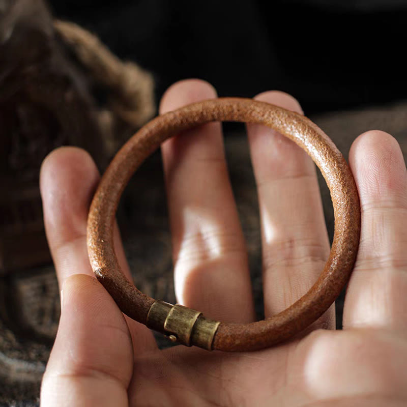KarmaRipple's Retro Leather Fortune Balancing Bronze Magnetic Buckle Bracelet p14