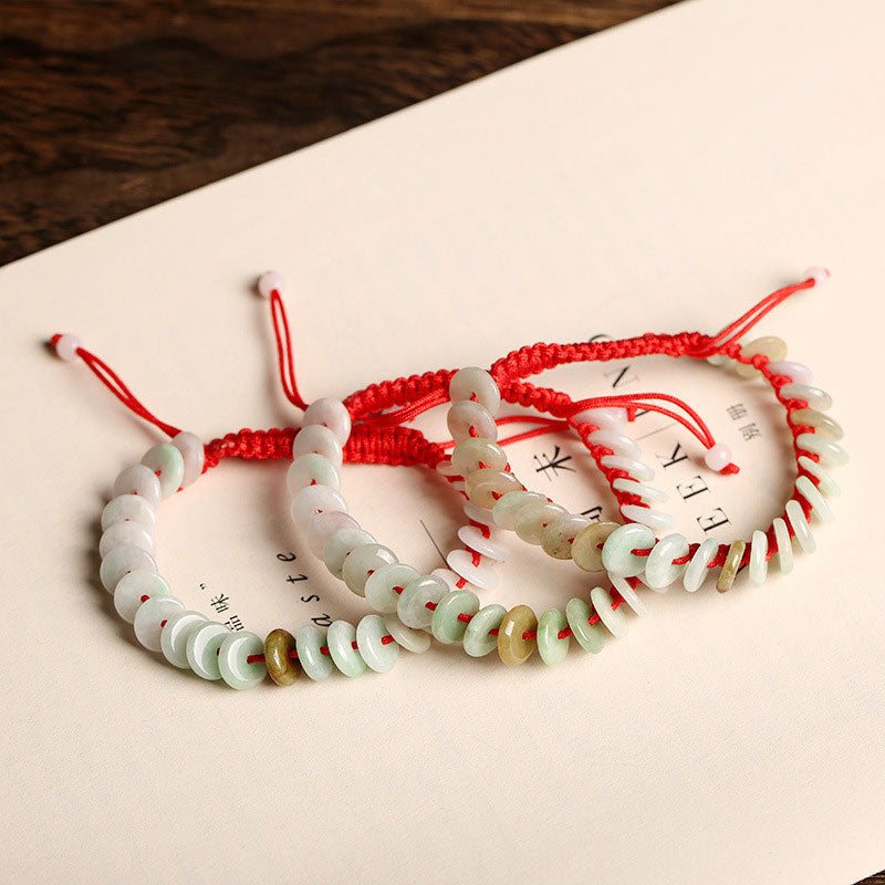 KarmaRipple's Authentic Round Jade Fortune Red String Protection Bracelet p3