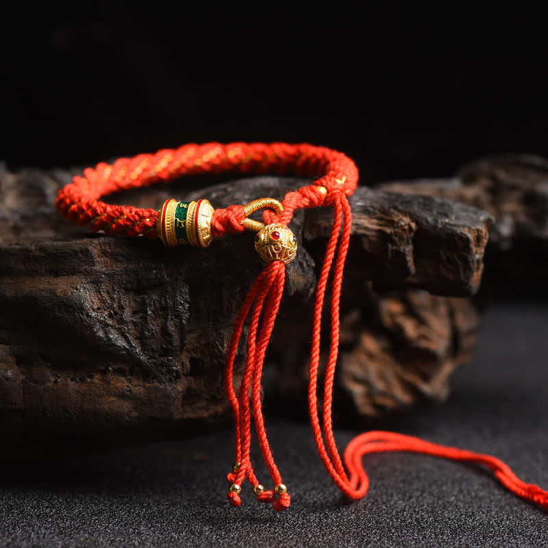 KarmaRipple's Tibetan Handmade Fortune Prayer Wheel Bead Talisman Weave Colorful String Bracelet p22
