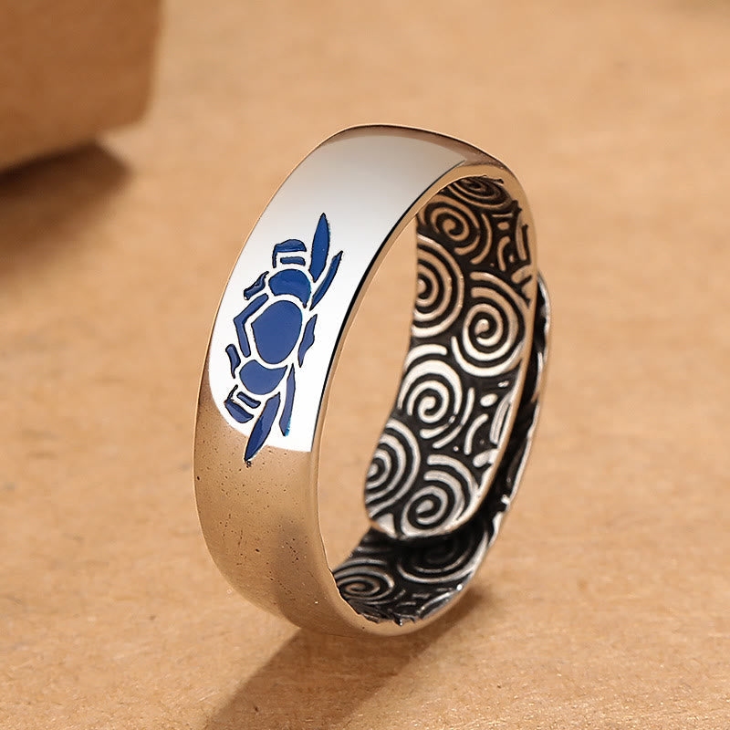 KarmaRipple's Tibetan Blue Lotus Auspicious Clouds Bronze Enlightenment Ring p1