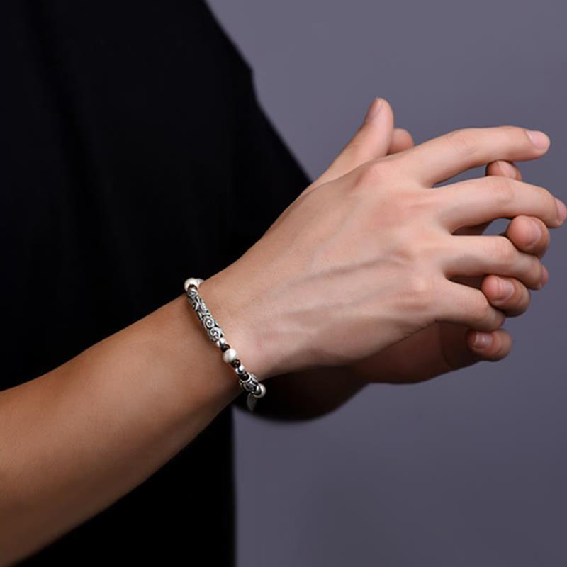 KarmaRipple's Tibet Handmade Bronze 999 Sterling Silver Auspicious Cloud Wealth String Bracelet p4