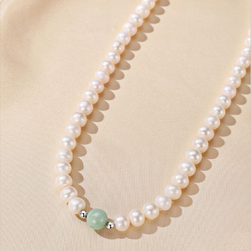 KarmaRipple's 925 Sterling Silver Authentic Pearl Jade Balancing Pendant Bracelet Earrings With Gift Box p4
