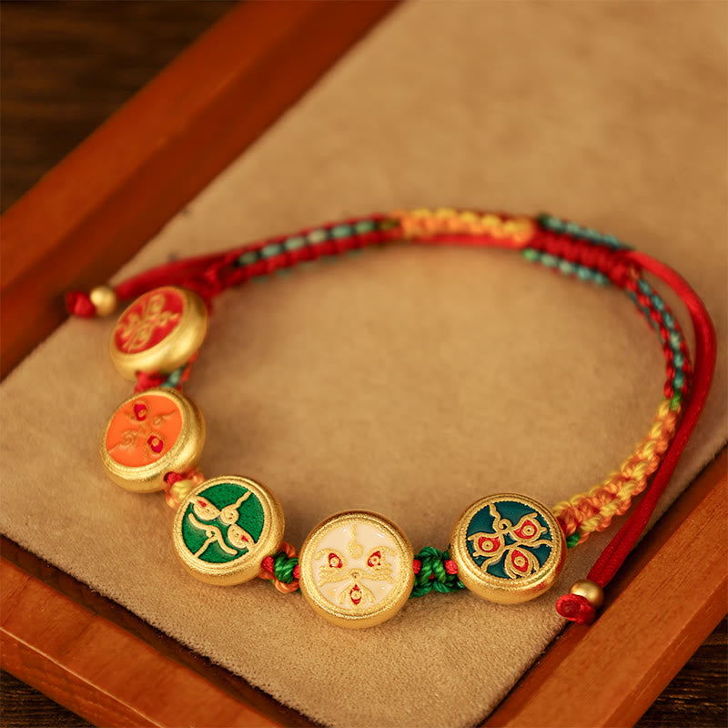 KarmaRipple's Tibetan Five God Of Wealth Colorful Rope Woven Fortune Bracelet p5