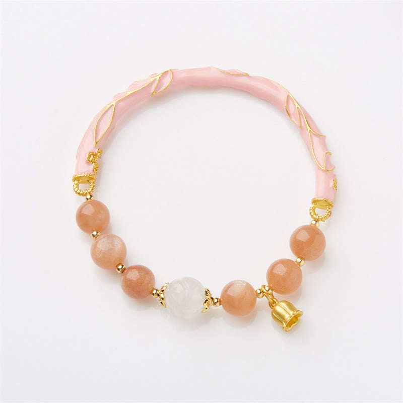 KarmaRipple's Sun Stone Golden Silk Jade Lily of the Valley Talisman Positive Bracelet Bangle p10