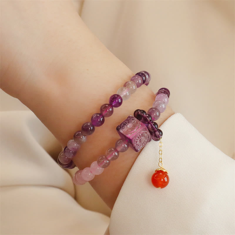 KarmaRipple's Authentic Amethyst Citrine Positive Transformation Double Wrap Bracelet p8