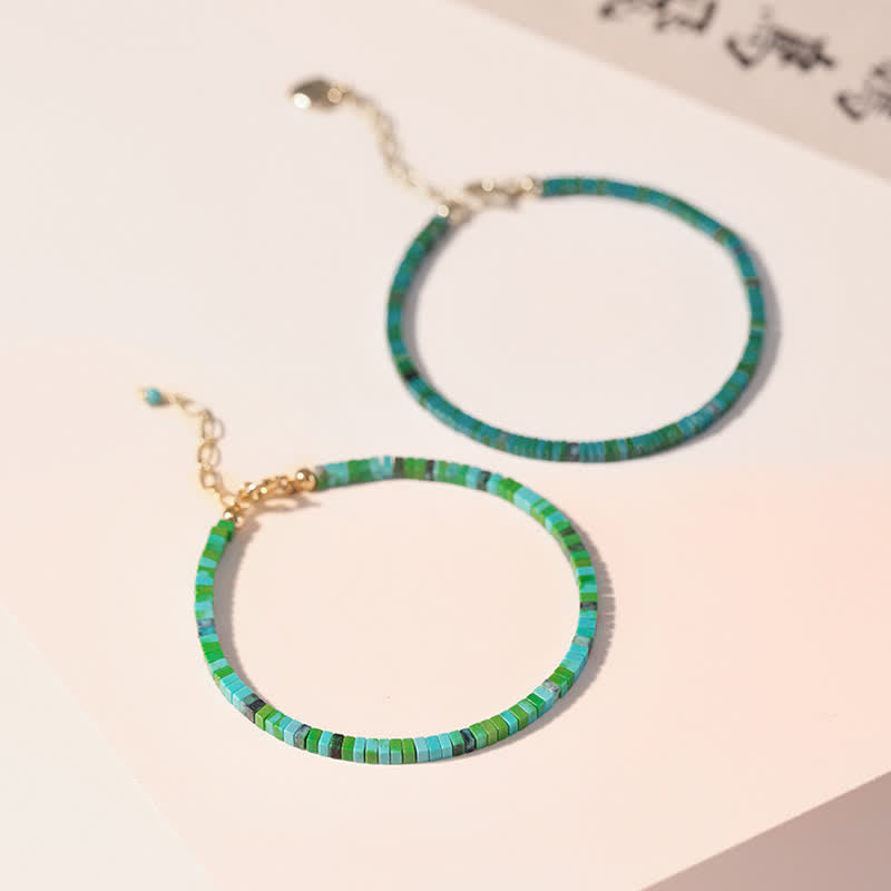 KarmaRipple's Turquoise Beaded Friendship Strength Chain Bracelet p6