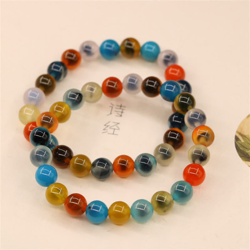 KarmaRipple's Colorful Candy Agate Balancing Strength Bead Bracelet p8