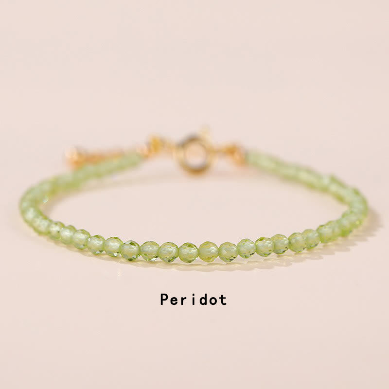 KarmaRipple's Strawberry Quartz Prehnite Peridot Lazurite Pink Gemstone Tourmaline Balancing Chain Bracelet p23