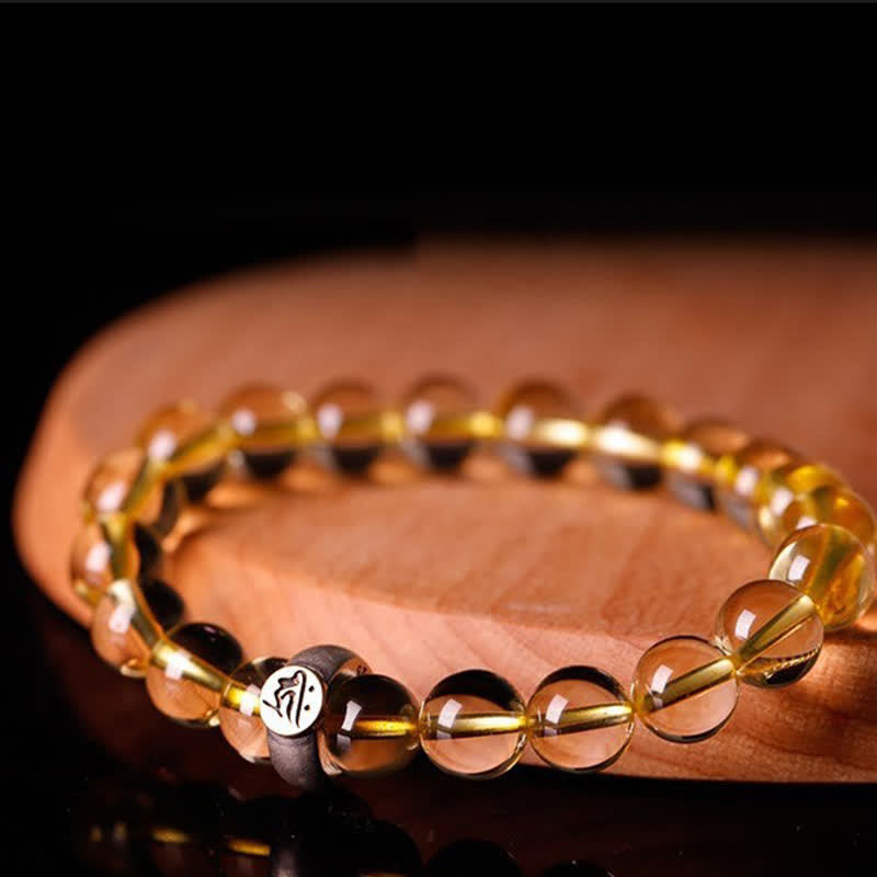 KarmaRipple's 925 Sterling Silver Chinese Zodiac Natal Buddha Citrine Protection Bracelet p15