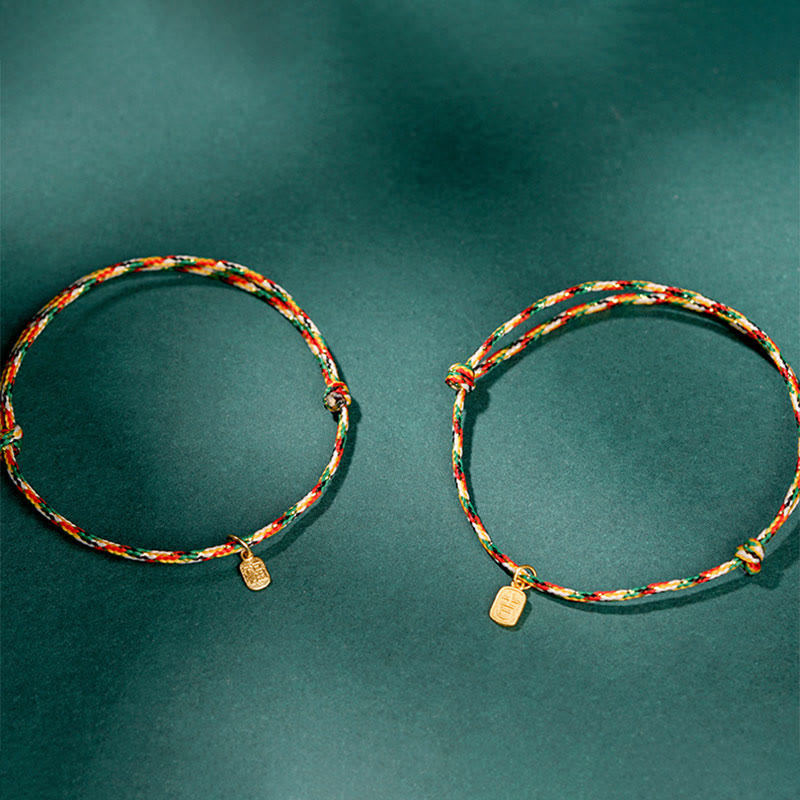 KarmaRipple's Auspicious Fu Character Peace And Joy Fortune Handmade Multicolored Child Adult Bracelet p13