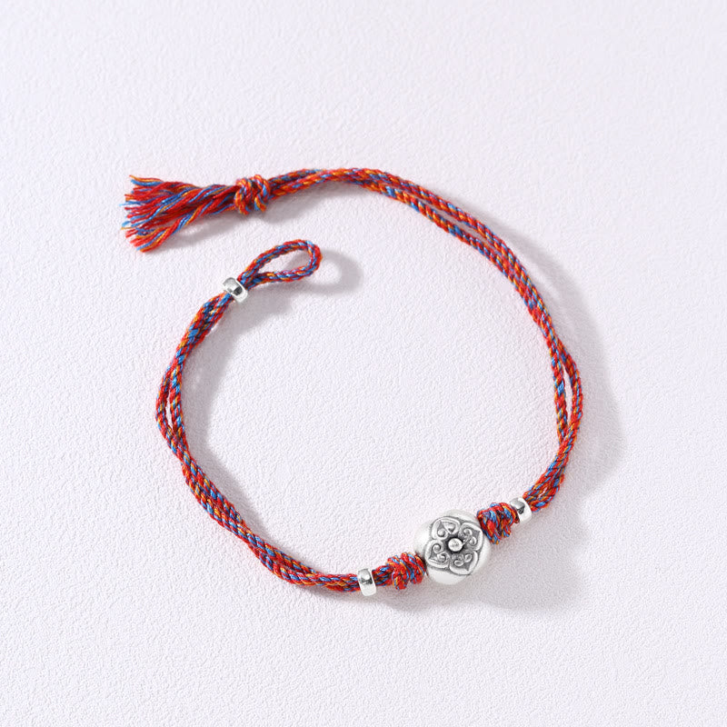 KarmaRipple's 999 Sterling Silver Persimmon Fortune Multicolored Woven Bracelet p32