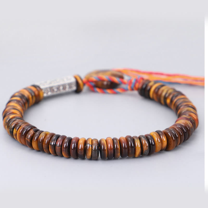 KarmaRipple's Tibetan Tiger Eye Om Mani Padme Hum Protection Power Bracelet p7