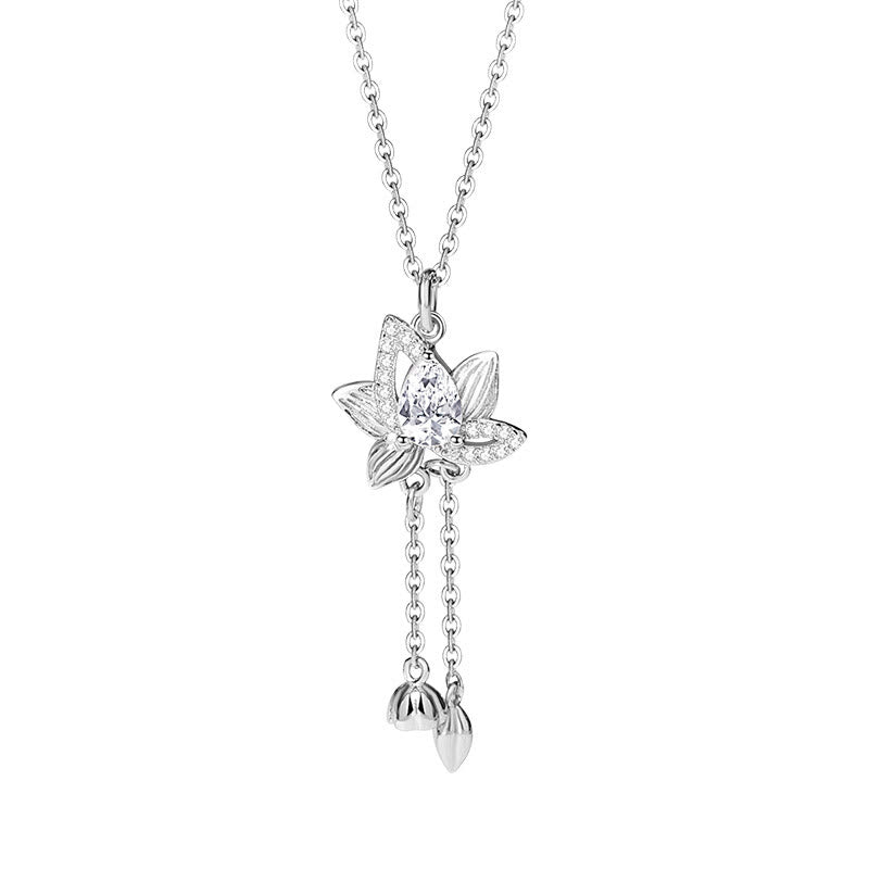 KarmaRipple's 925 Sterling Silver Lotus Zircon Enlightenment Pendant Necklace p11