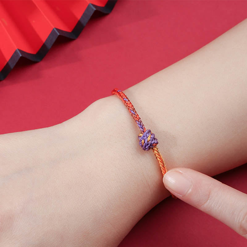 KarmaRipple's Handcrafted Colorful Purple Gold Red Braid Rope Bracelet p6