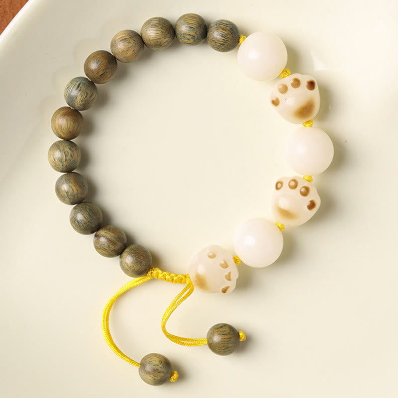 KarmaRipple's Authentic Green Sandalwood Bodhi Seed Cat Paw Claw Cure Bracelet p3