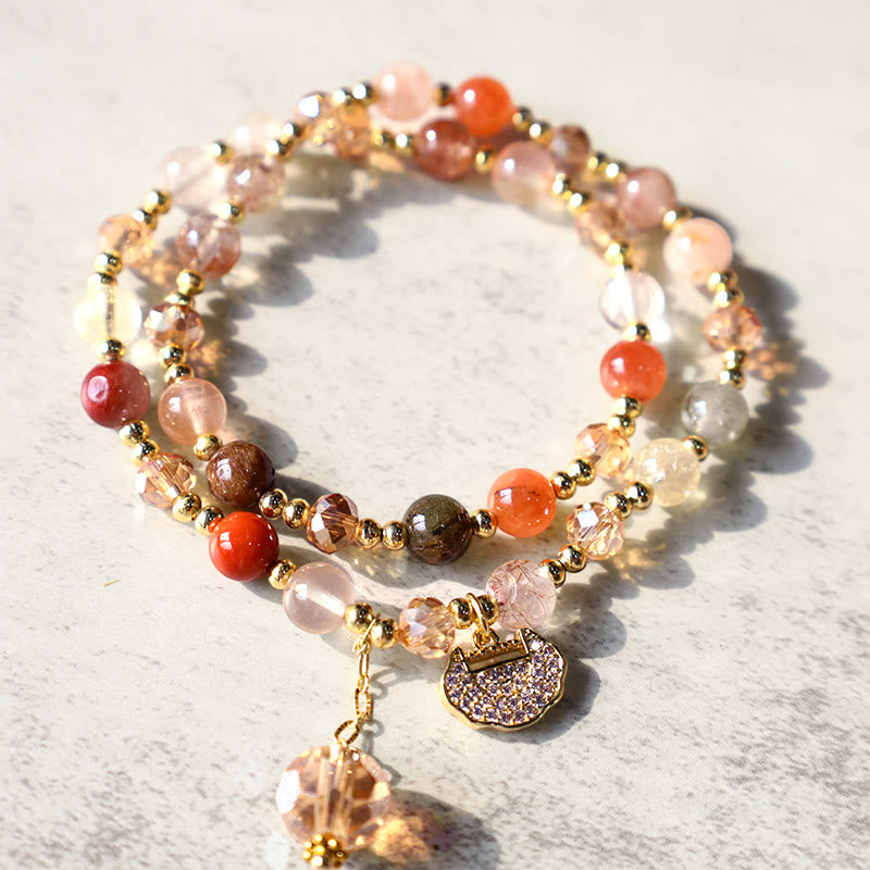 KarmaRipple's Colorful Rutilated Quartz Double Wrap Spiritual Growth Bead Bracelet p3