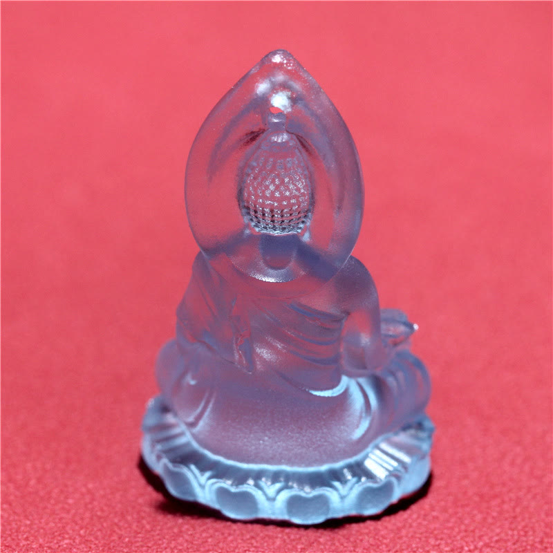 KarmaRipple's Blue Tathagata Buddha Medicine Buddha Liuli Gemstone Serenity Amulet Pendant Necklace p14