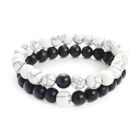KarmaRipple's 2pcs Authentic Frosted Stone Ivory Turquoise Bead Pair Bracelet