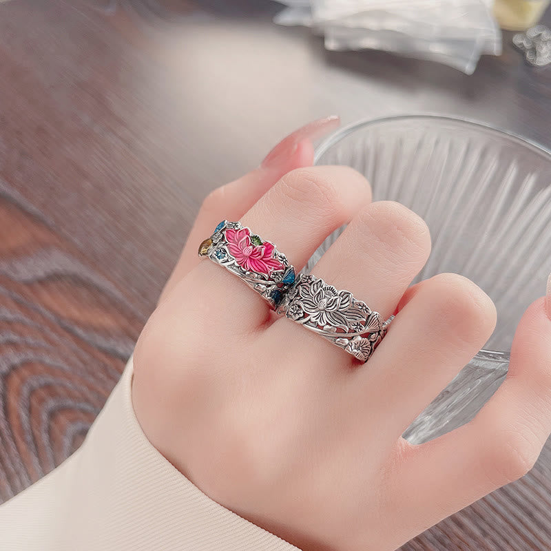 KarmaRipple's 925 Sterling Silver Koi Fish Lotus Flower Prosperity Ring p5