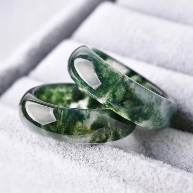 KarmaRipple's Moss Agate Balancing Balance Ring p8