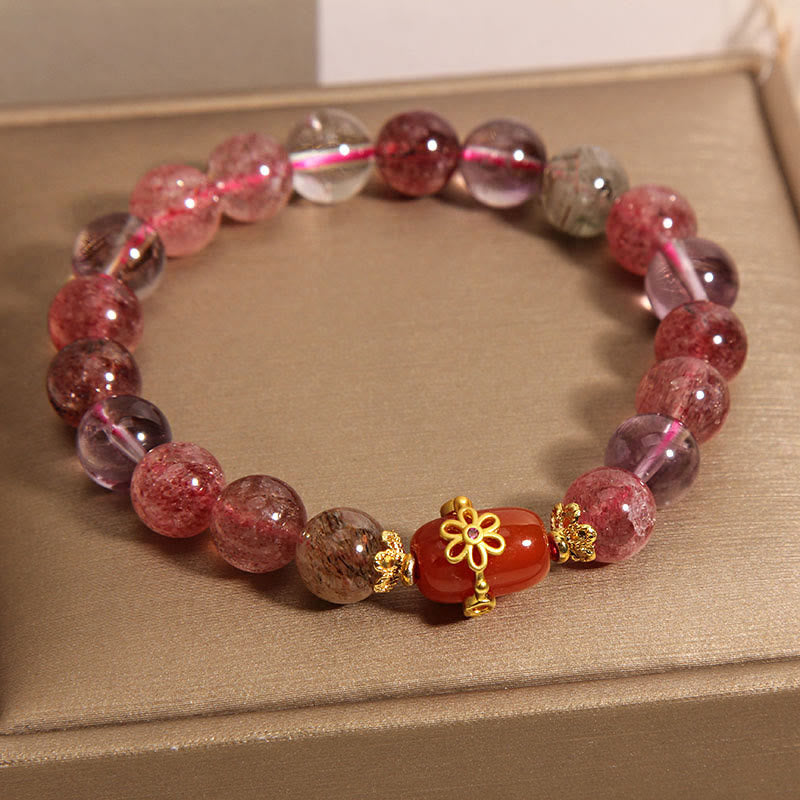 KarmaRipple's Authentic Super Seven Gemstone Red Agate Positivity Bracelet p1